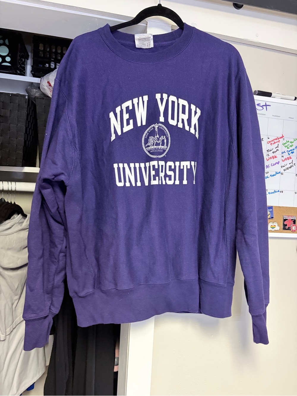 Champion Purple New York University Crewneck